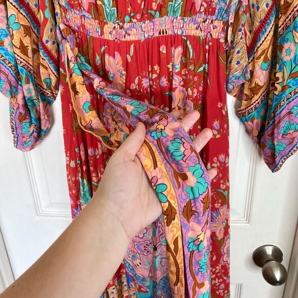 Spell Red and Blue Maxi Dress - Picture 13 of 15